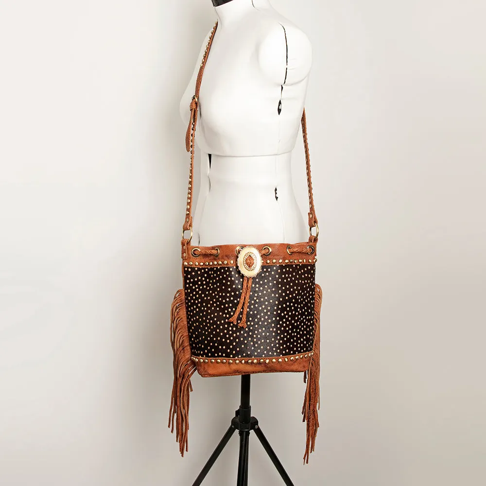 American Darling Bucket Hair On Genuine Leather Women Bag Western Handbag Purse