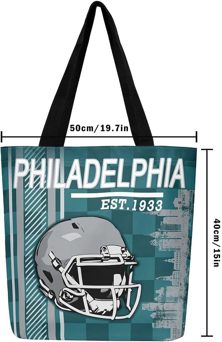 American Football City Canvas Tote Bag Football Sports Ball Game Travel Shopping Bag,Teen Rugby Helmet