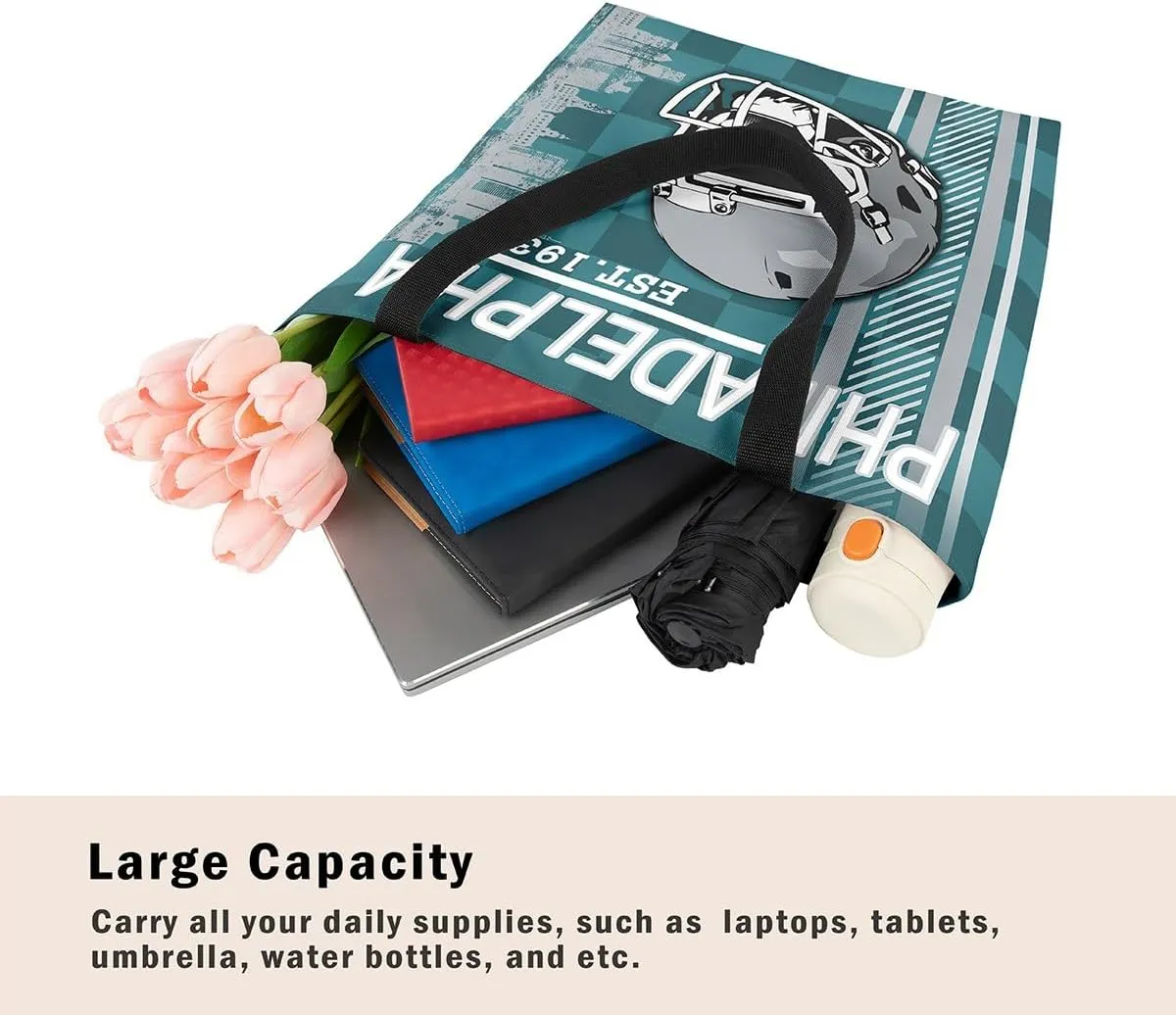 American Football City Canvas Tote Bag Football Sports Ball Game Travel Shopping Bag,Teen Rugby Helmet