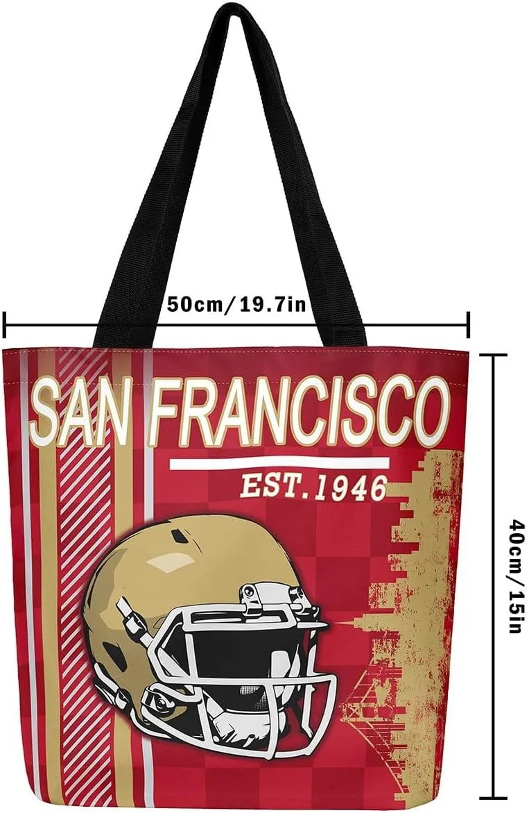American Football City Canvas Tote Bag Football Sports Ball Game Travel Shopping Bag,Teen Rugby Helmet