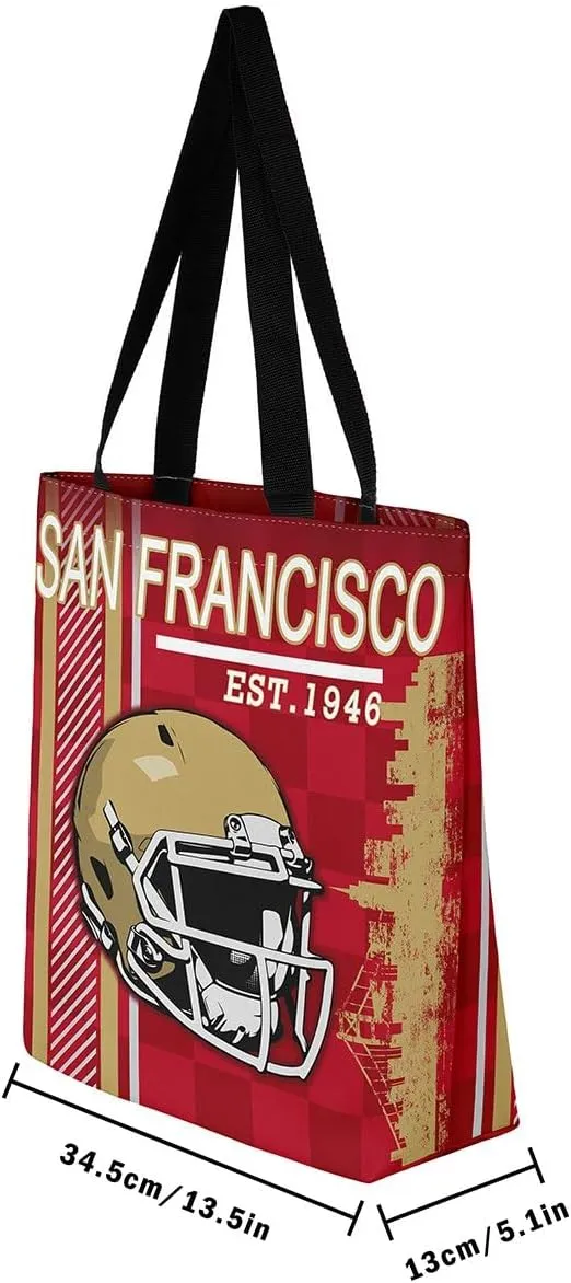 American Football City Canvas Tote Bag Football Sports Ball Game Travel Shopping Bag,Teen Rugby Helmet