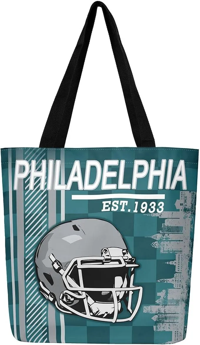 American Football City Canvas Tote Bag Football Sports Ball Game Travel Shopping Bag,Teen Rugby Helmet