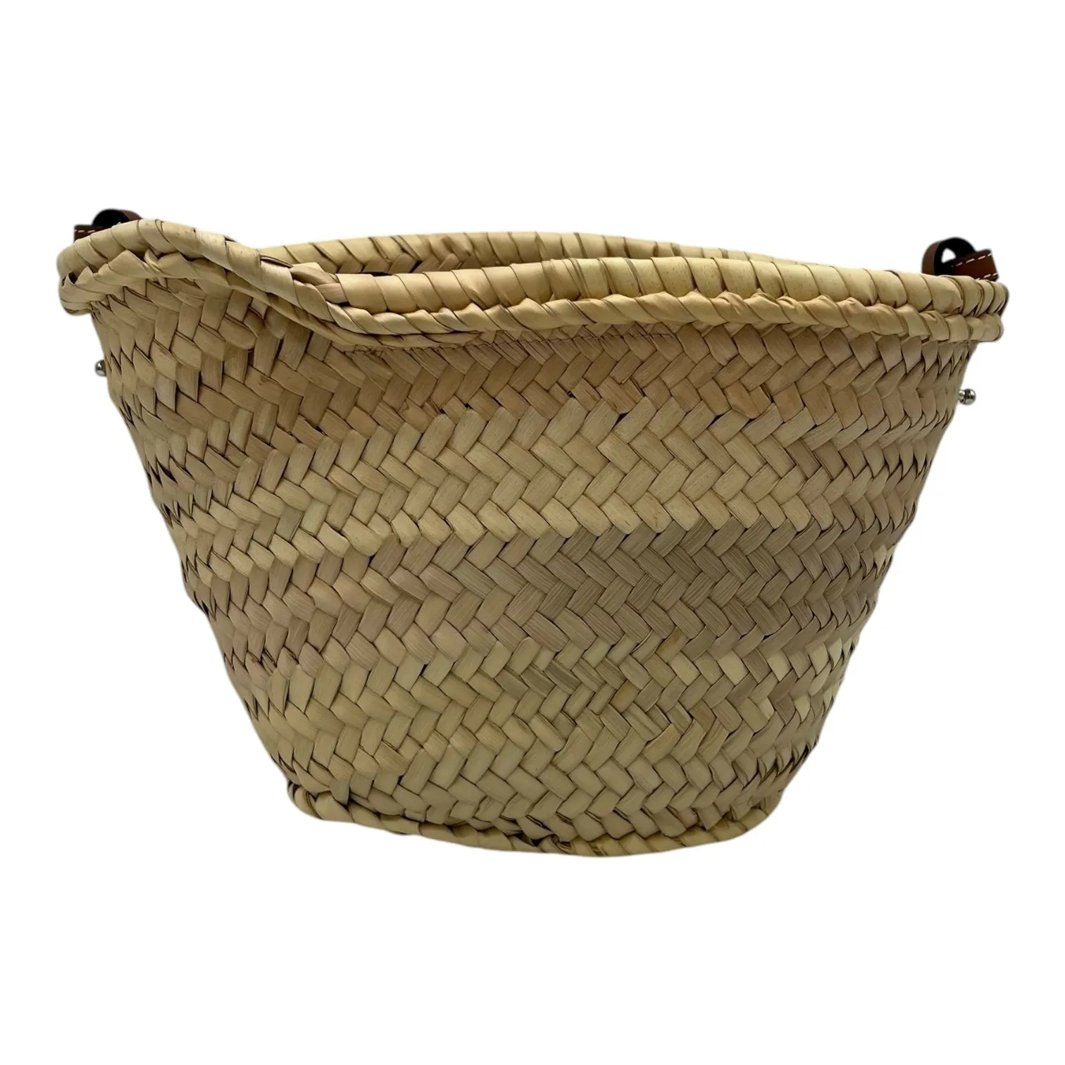 Anagram Bucket Bag Beige in Raffia, Silver hardware