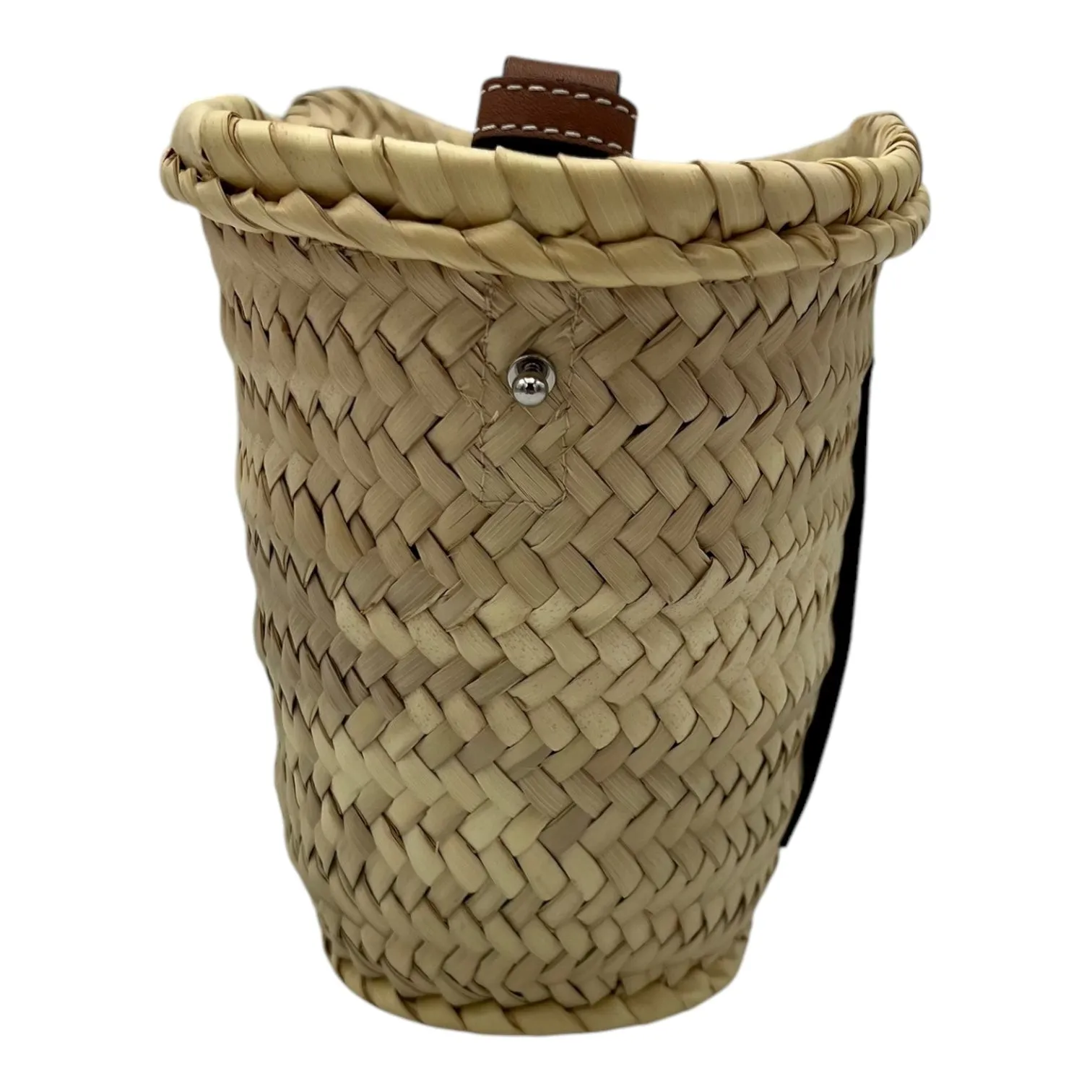 Anagram Bucket Bag Beige in Raffia, Silver hardware
