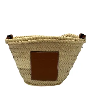 Anagram Bucket Bag Beige in Raffia, Silver hardware