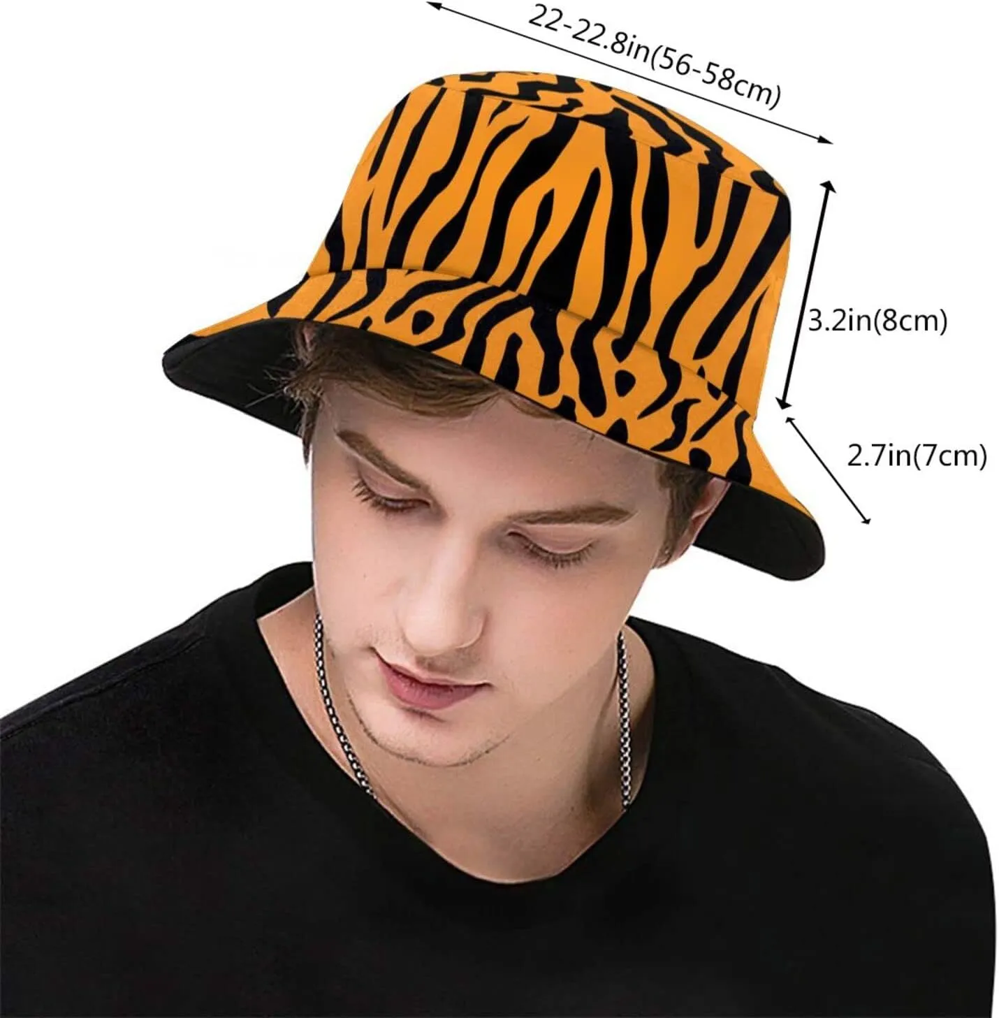 Animal Tiger Bucket Hats Fashion Sun Cap Packable Outdoor Cool Fisherman Hat for Women and Men