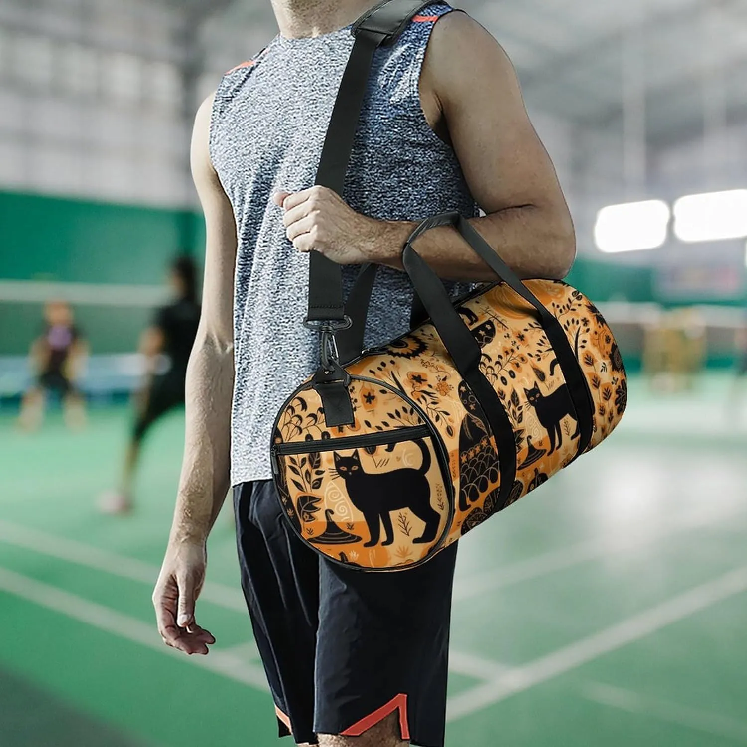 Animals And Pumpkins Gym Bag Small Travel Duffle Bag with Compartment Carry On Weekender Bag for Women Men