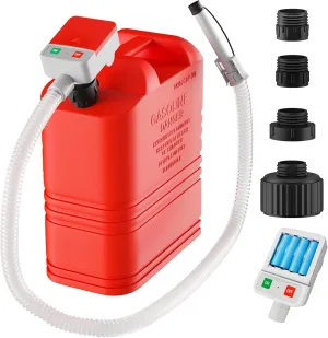 anngrowy Fuel Transfer Pump Battery Powered with Auto-Stop, Gas Pump Transfer with 4 Size Adaptors, 51" Long Hose, Portable Battery Operated Liquid Pumps For Gas, Fuel, Gas Can, Gasoline, Diesel etc