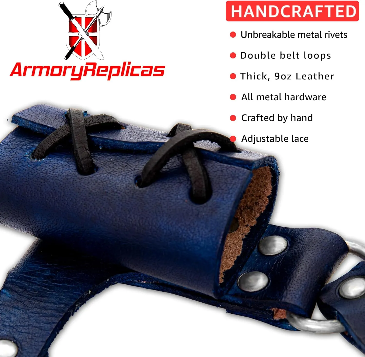 Armory Replicas™ - Premium Leather Sword Holster - Medieval Inspired Handcreafted Costume LARP Weapon Frog Accessory