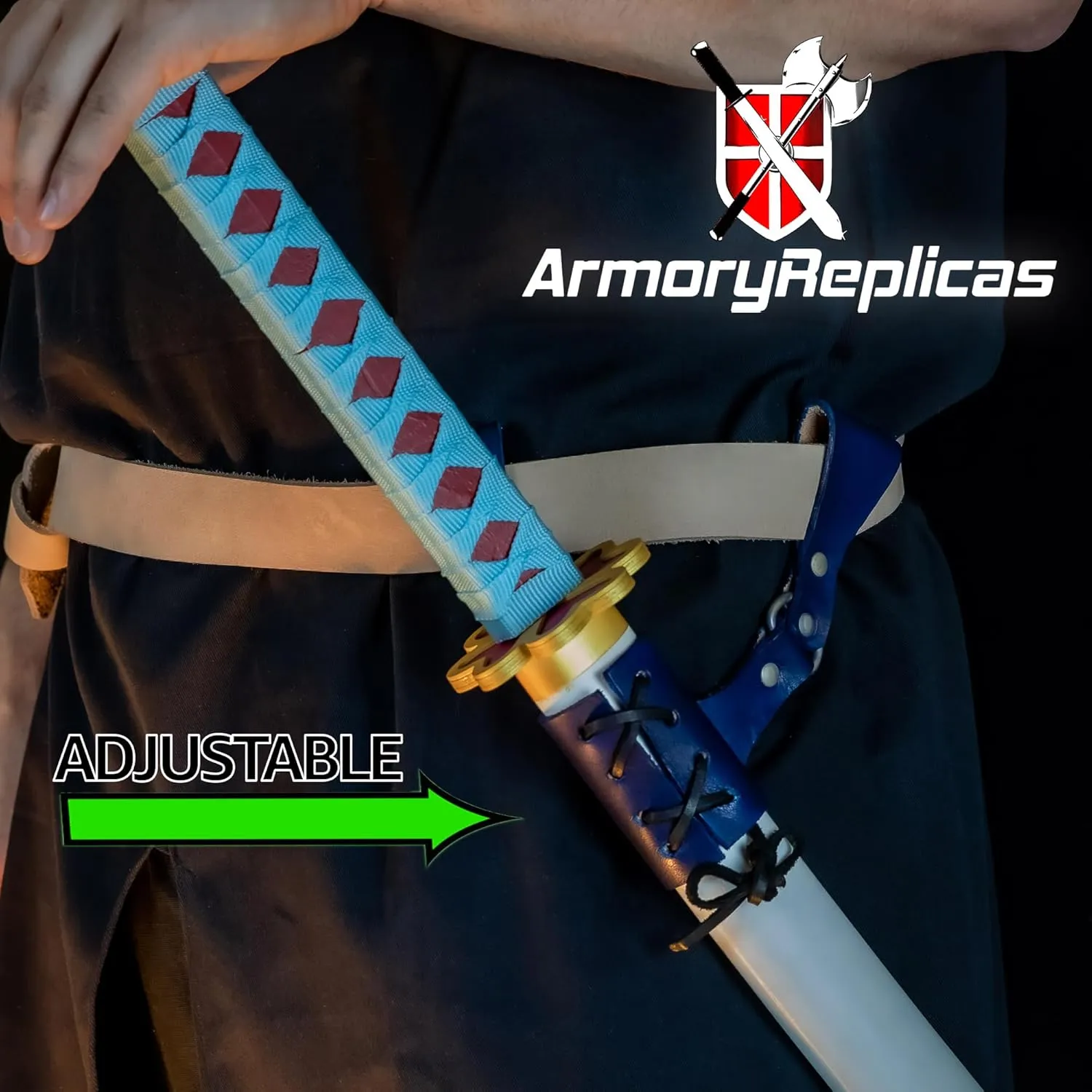 Armory Replicas™ - Premium Leather Sword Holster - Medieval Inspired Handcreafted Costume LARP Weapon Frog Accessory