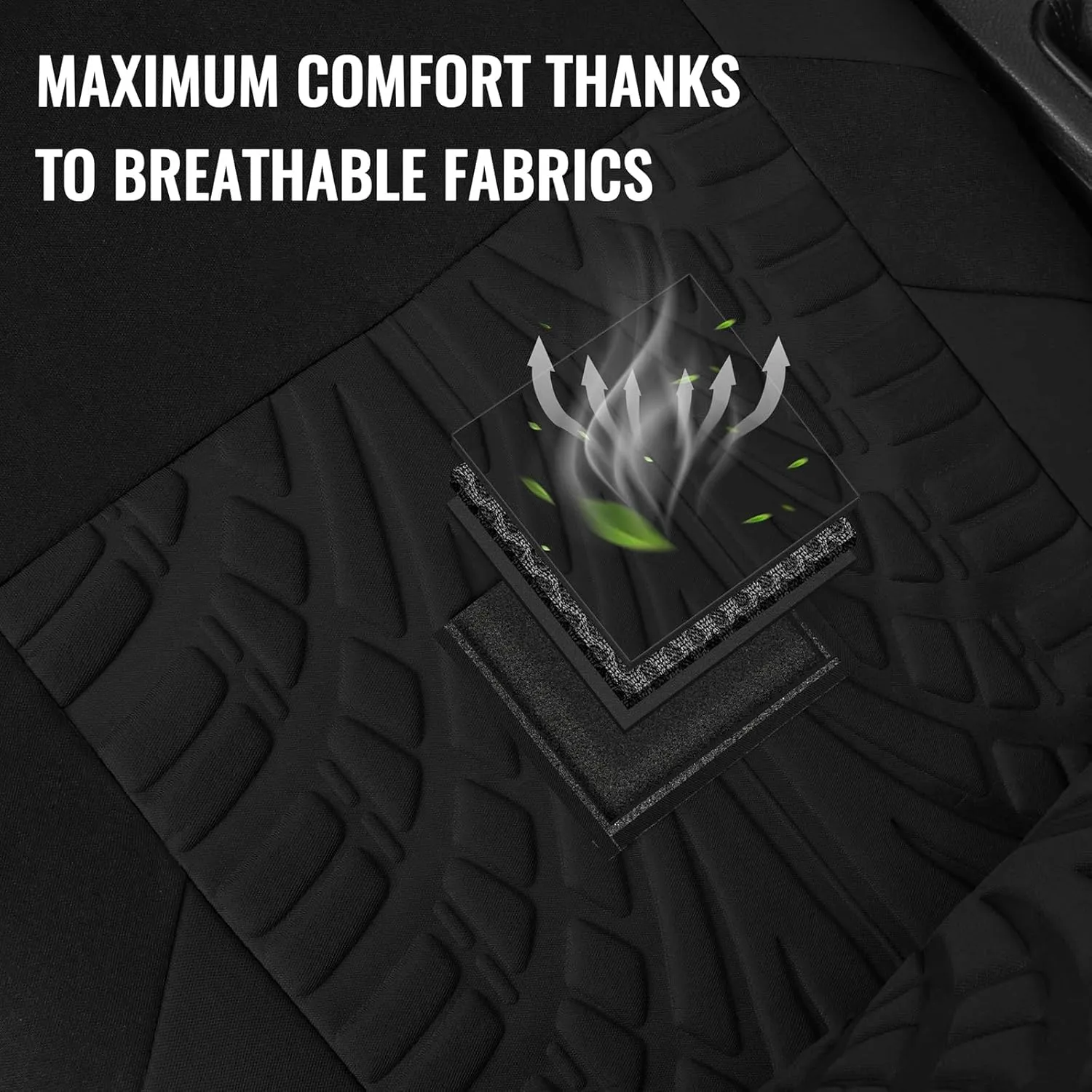 AUTOYOUTH Car Seat Covers for Front Seats, Breathable and Washable Bucket Seat Covers for Cars, Truck, SUV, Vans Airbag Compatible Automotive Interior Covers, Black…