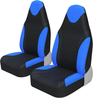 AUTOYOUTH High Back Bucket Seat Covers Front Seats Only Universal Fit Airbag Compatible Fit for Vehicles, Auto, Suvs, Trucks, Sedans, Vans, Cars, Set of 2, Blue