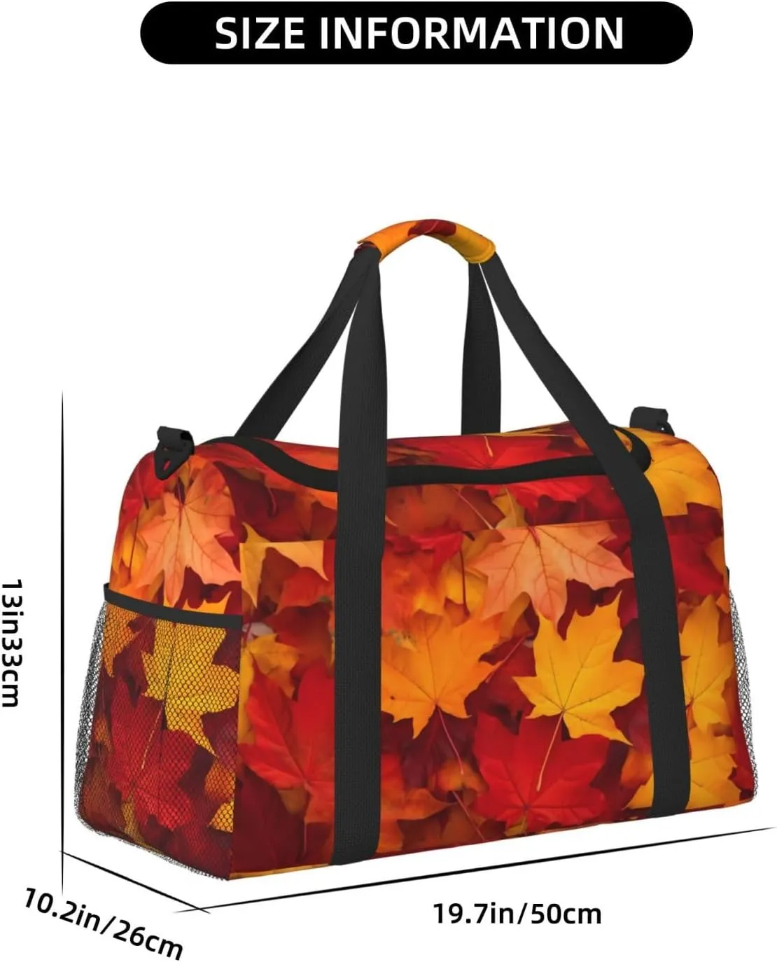 Autumn Leaves Fall Maple Travel Weekender Overnight Bags Foldable Hand Travel Bag Sport Gym Duffel Bag For Men Women