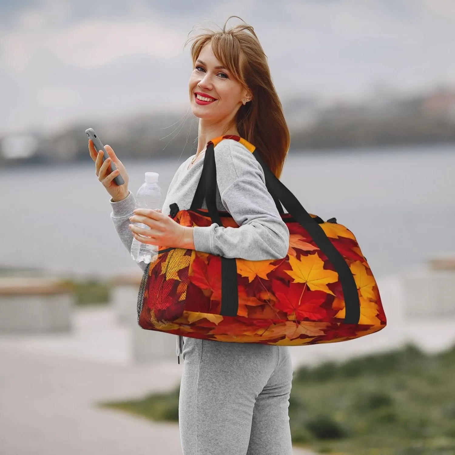 Autumn Leaves Fall Maple Travel Weekender Overnight Bags Foldable Hand Travel Bag Sport Gym Duffel Bag For Men Women