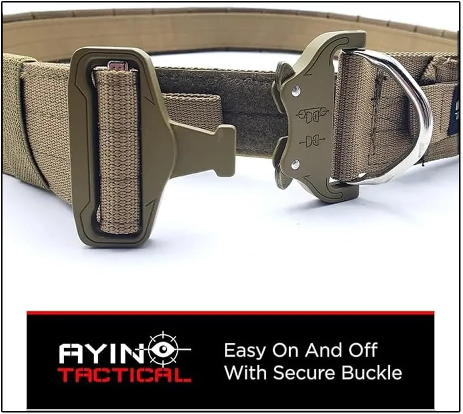 AYIN TACTICAL Quick Release Rigger MOLLE Belt - 1.5 inch Inner & 2 inch Outer Range Tactical Heavy Duty