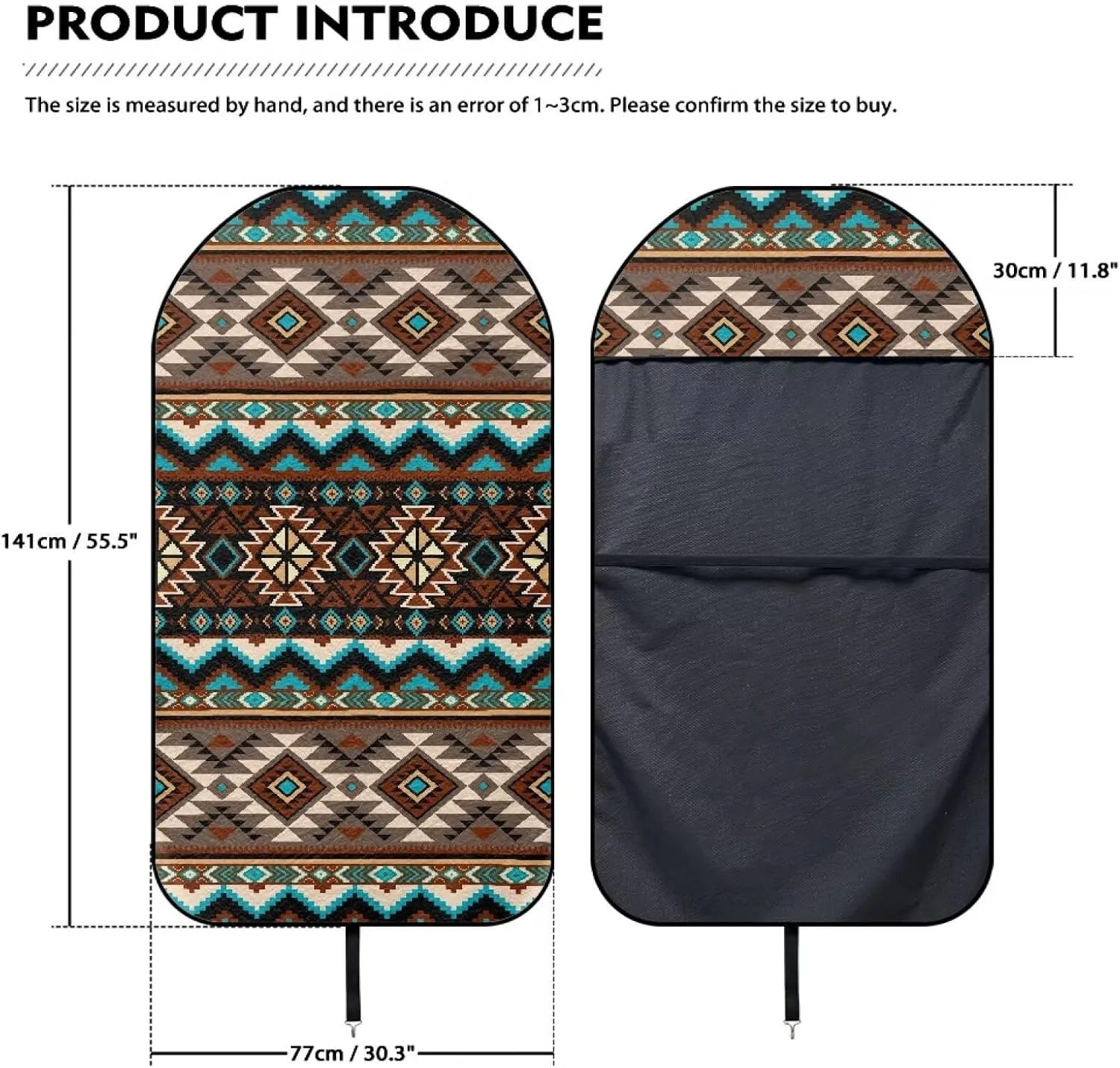 Aztec Car Seat Cover Front Seats Only Universal Fit Most Cars Anti-Slip Back Fabric Waterproof Bucket Towel Seat Covers for Trucks SUV Jeep