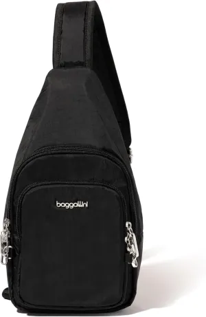 Baggallini Anti-Theft Daytripper Sling 7x12 Crossbody Travel Safe Bag W/Securtex Locking Zippers, Slash-Resistant & RFID