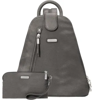 Baggallini Metro Backpack with RFID Phone Wristlet - 9x11 Convertible Sling Bag for Women with Adjustable Shoulder Straps