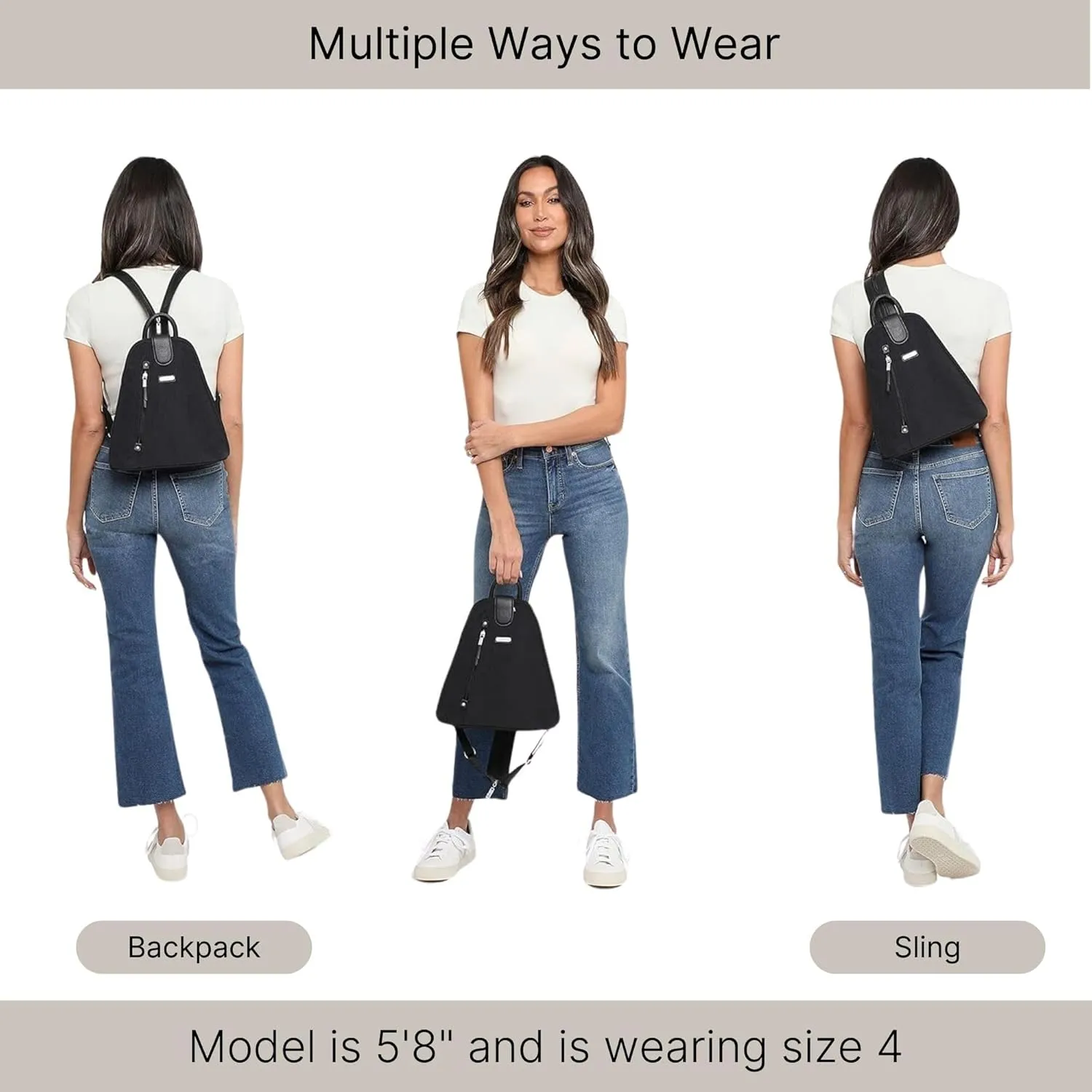 Baggallini Metro Backpack with RFID Phone Wristlet - 9x11 Convertible Sling Bag for Women with Adjustable Shoulder Straps