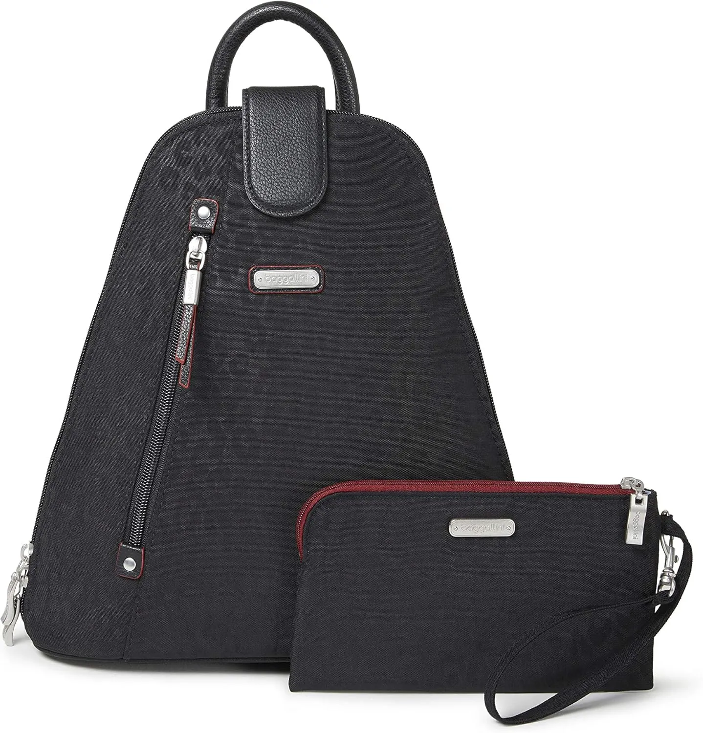 Baggallini Metro Backpack with RFID Phone Wristlet - 9x11 Convertible Sling Bag for Women with Adjustable Shoulder Straps