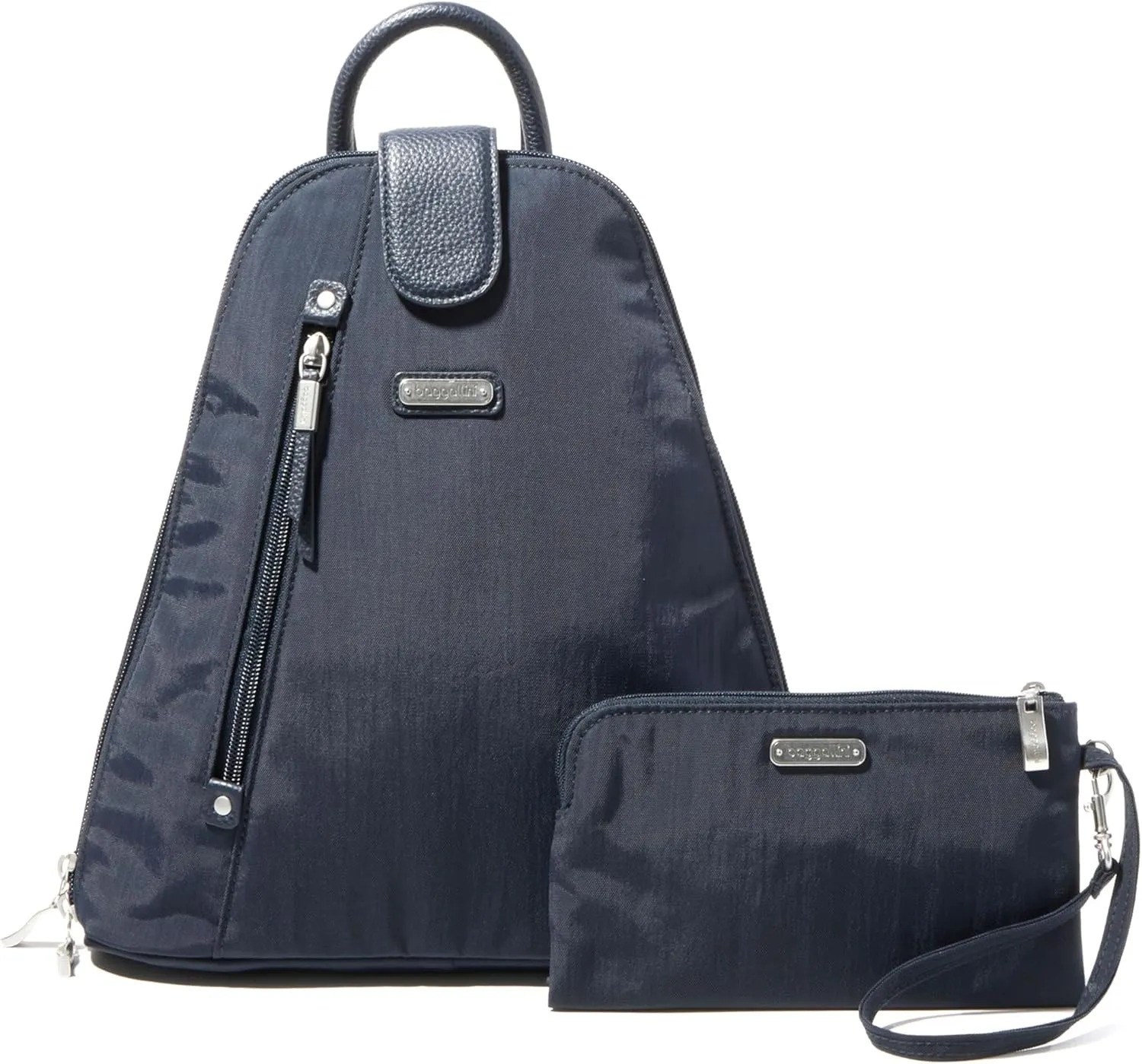 Baggallini Metro Backpack with RFID Phone Wristlet - 9x11 Convertible Sling Bag for Women with Adjustable Shoulder Straps