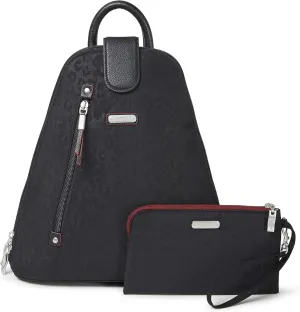 Baggallini Metro Backpack with RFID Phone Wristlet - 9x11 Convertible Sling Bag for Women with Adjustable Shoulder Straps