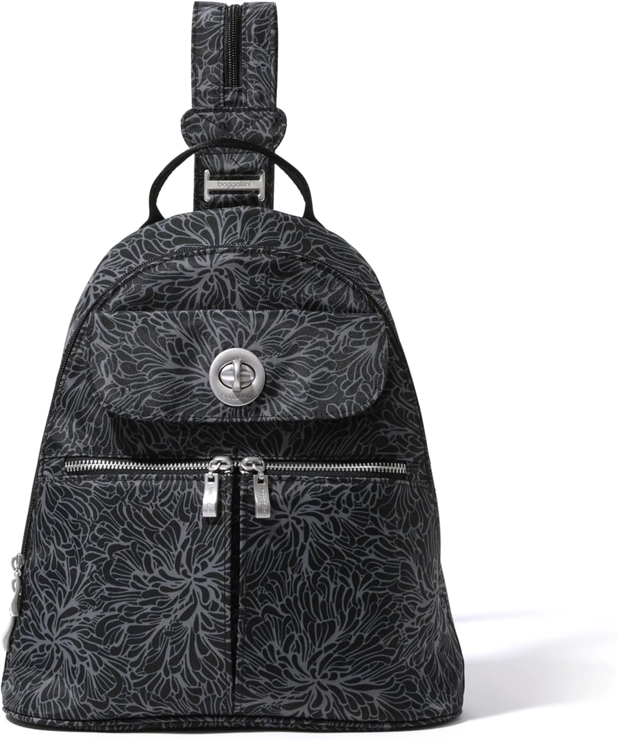 Baggallini Naples Convertible Small Daypack Sling Crossbody, Midnight Blossom