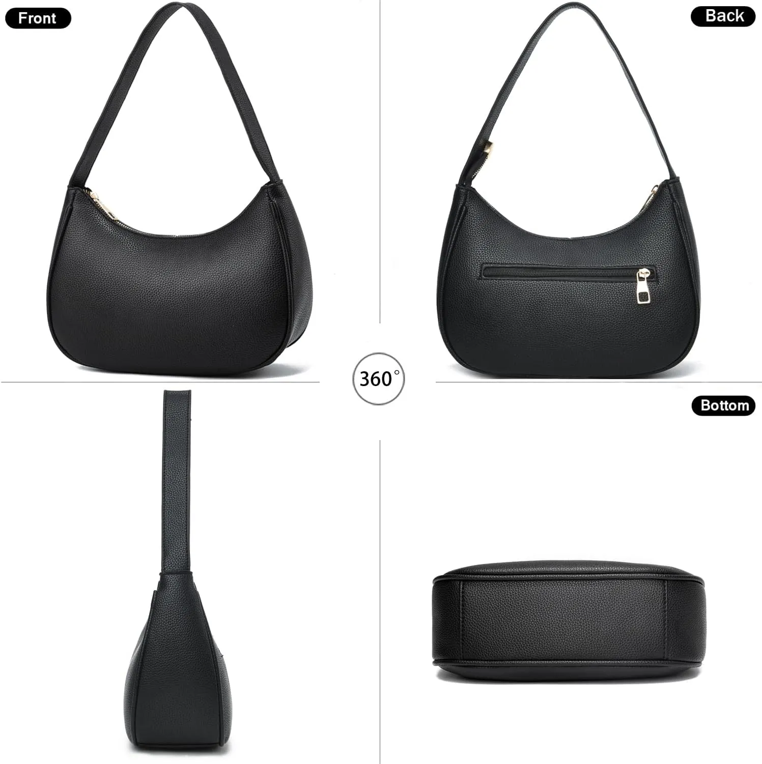 BAIKELI Crescent Shoulder Bags for Women Small Shoulder Purse Handbag Retro Classic Clutch Hobo Tote Bag Underarm Purse