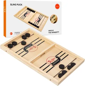 BAKAM Large Super Fast Sling Puck Game, Portable Table Hockey Game for Kids and Adults, Tabletop Slingshot Games Toys for Boys and Girls, Desktop Sport Board Game for Family Game Night Fun