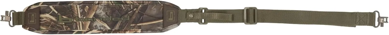 Banded Neoprene Gun Sling | Lightweight Resistant Outdoor Hunting Shooting Gun Rifle Shoulder Carry Strap with 15" Shoulder Pad, Heavy-Duty Swivels, Adjustable Length, Non-Slip Backing