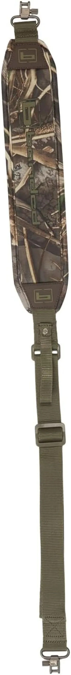 Banded Neoprene Gun Sling | Lightweight Resistant Outdoor Hunting Shooting Gun Rifle Shoulder Carry Strap with 15" Shoulder Pad, Heavy-Duty Swivels, Adjustable Length, Non-Slip Backing