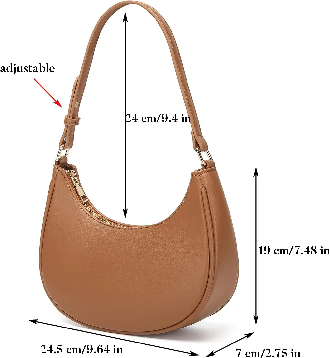 Barabum Retro Classic Hobo Clutch Shoulder Tote Clutch HandBag with Zipper Closure for Women