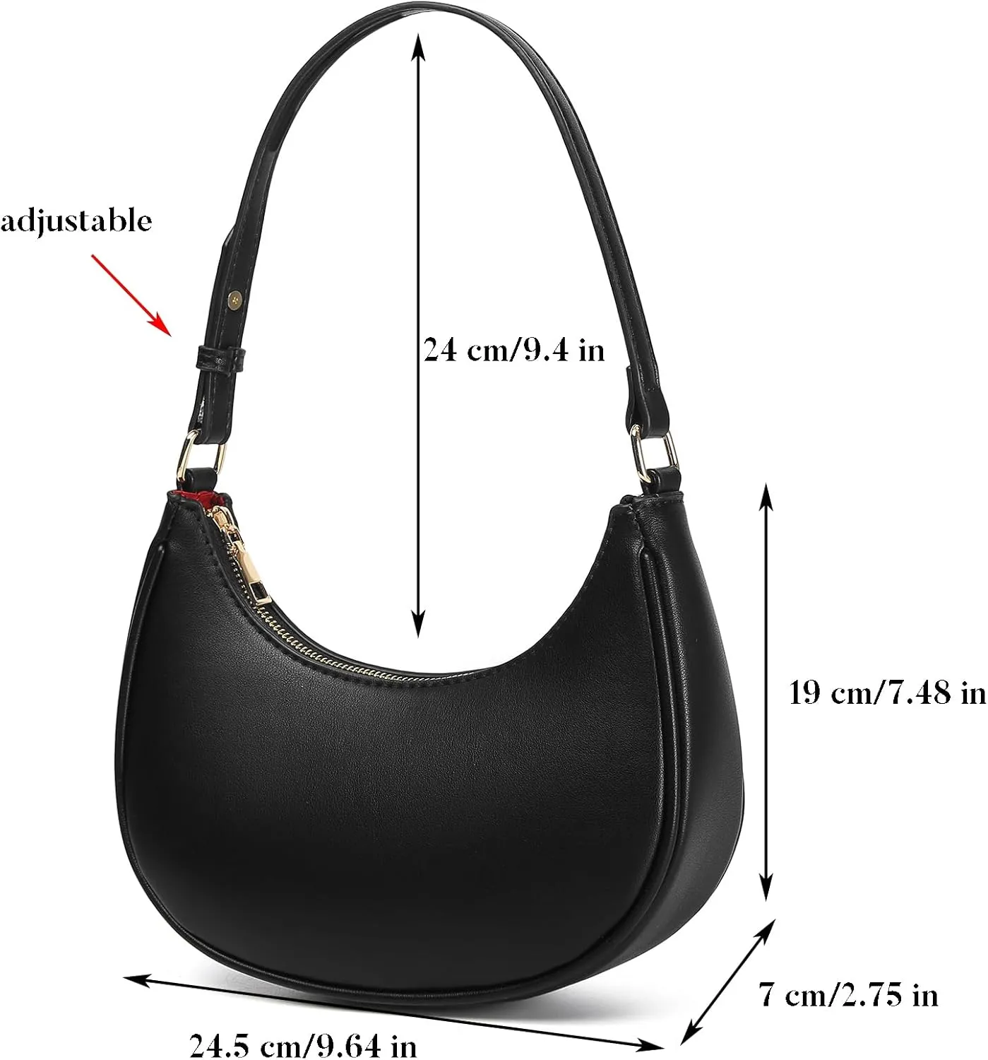 Barabum Retro Classic Hobo Clutch Shoulder Tote Clutch HandBag with Zipper Closure for Women