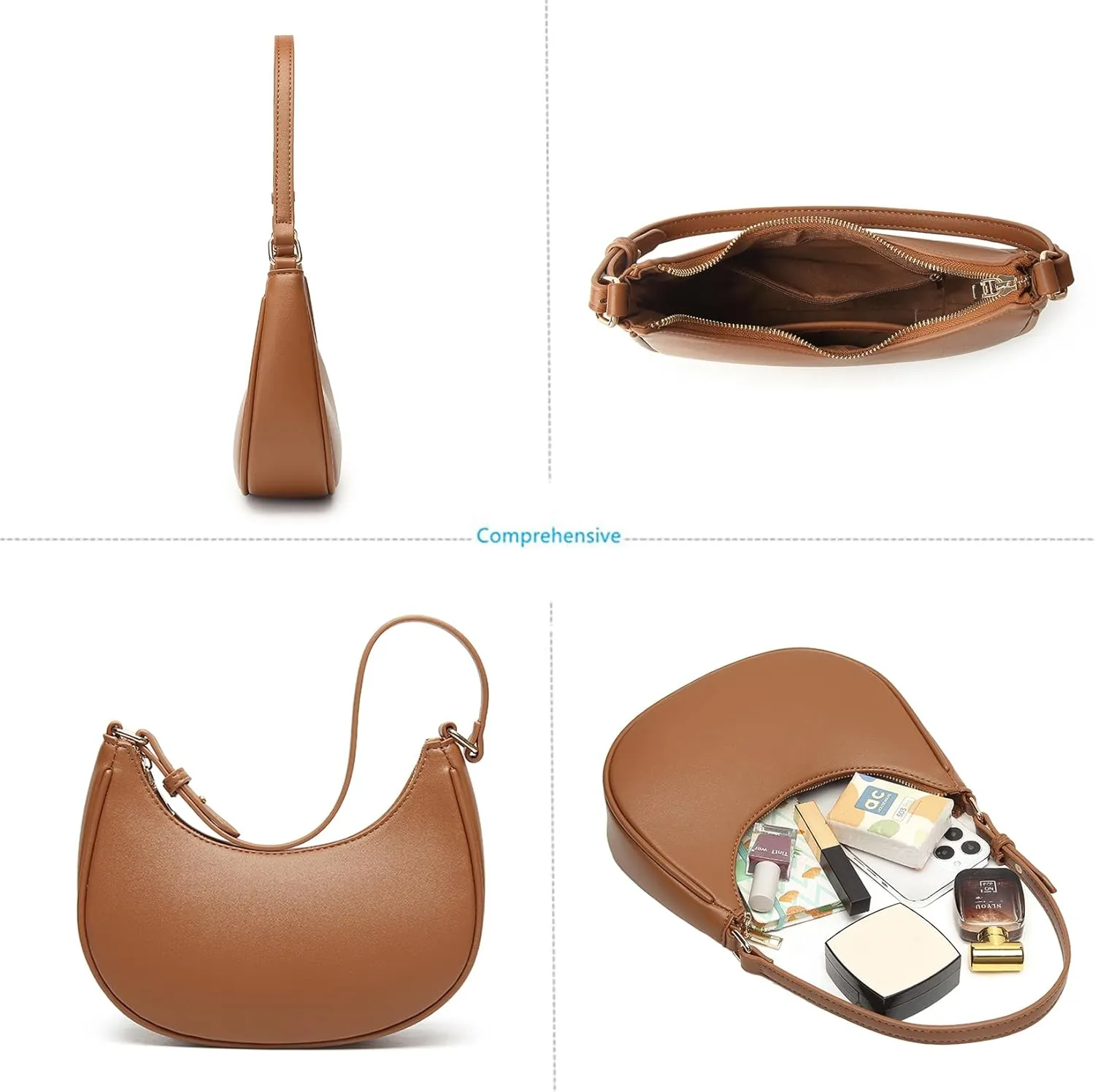 Barabum Retro Classic Hobo Clutch Shoulder Tote Clutch HandBag with Zipper Closure for Women