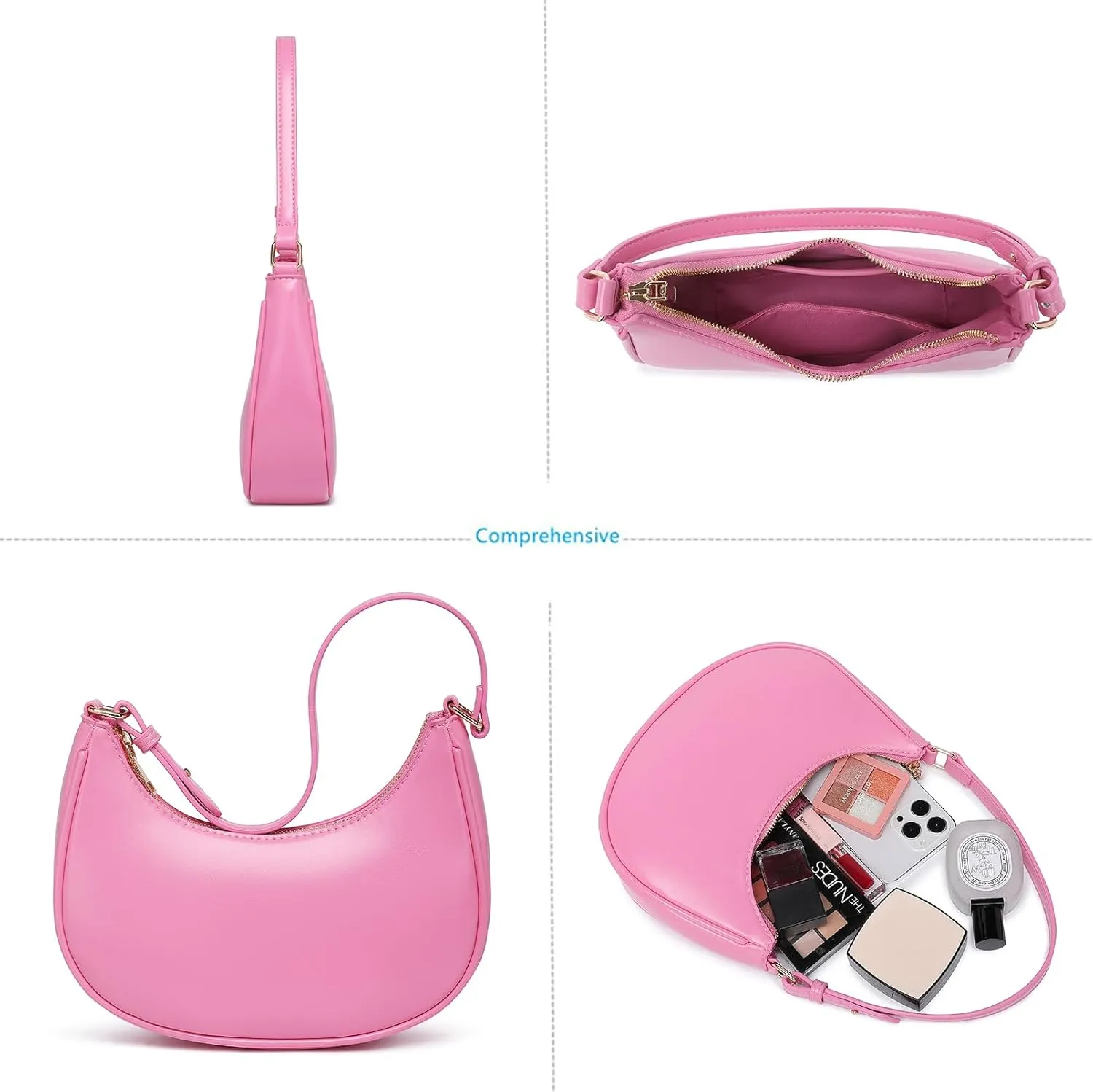 Barabum Retro Classic Hobo Clutch Shoulder Tote Clutch HandBag with Zipper Closure for Women