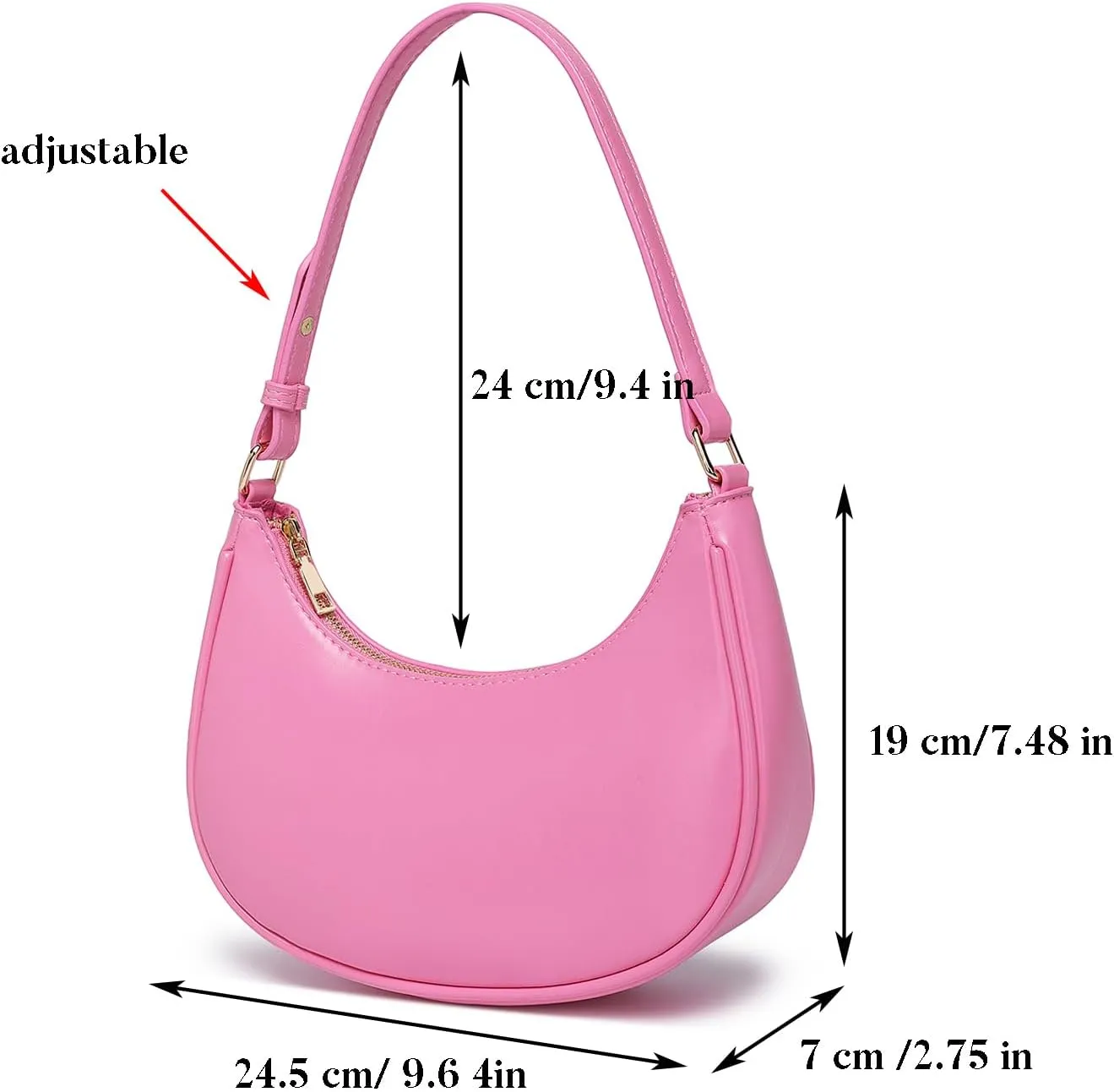 Barabum Retro Classic Hobo Clutch Shoulder Tote Clutch HandBag with Zipper Closure for Women