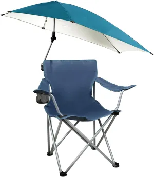 Beach Chair,Portable Folding Camping Chairs with Adjustable Umbrella,Lightweight Camping Chair for Adults with Cup Holder,Reclining Chair for Adults Outdoor, Camping Fishing(Blue)