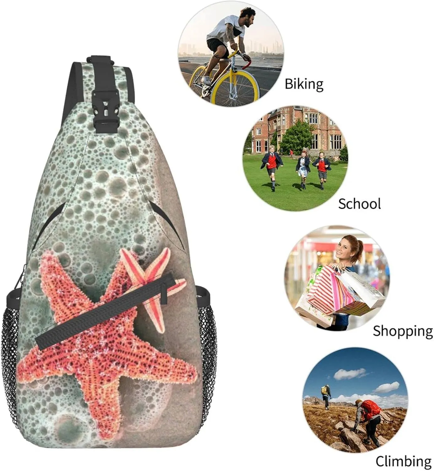 Beach Sling Bag Palm Crossbody Chest Daypack Casual Backpack Beach Shoulder Bag