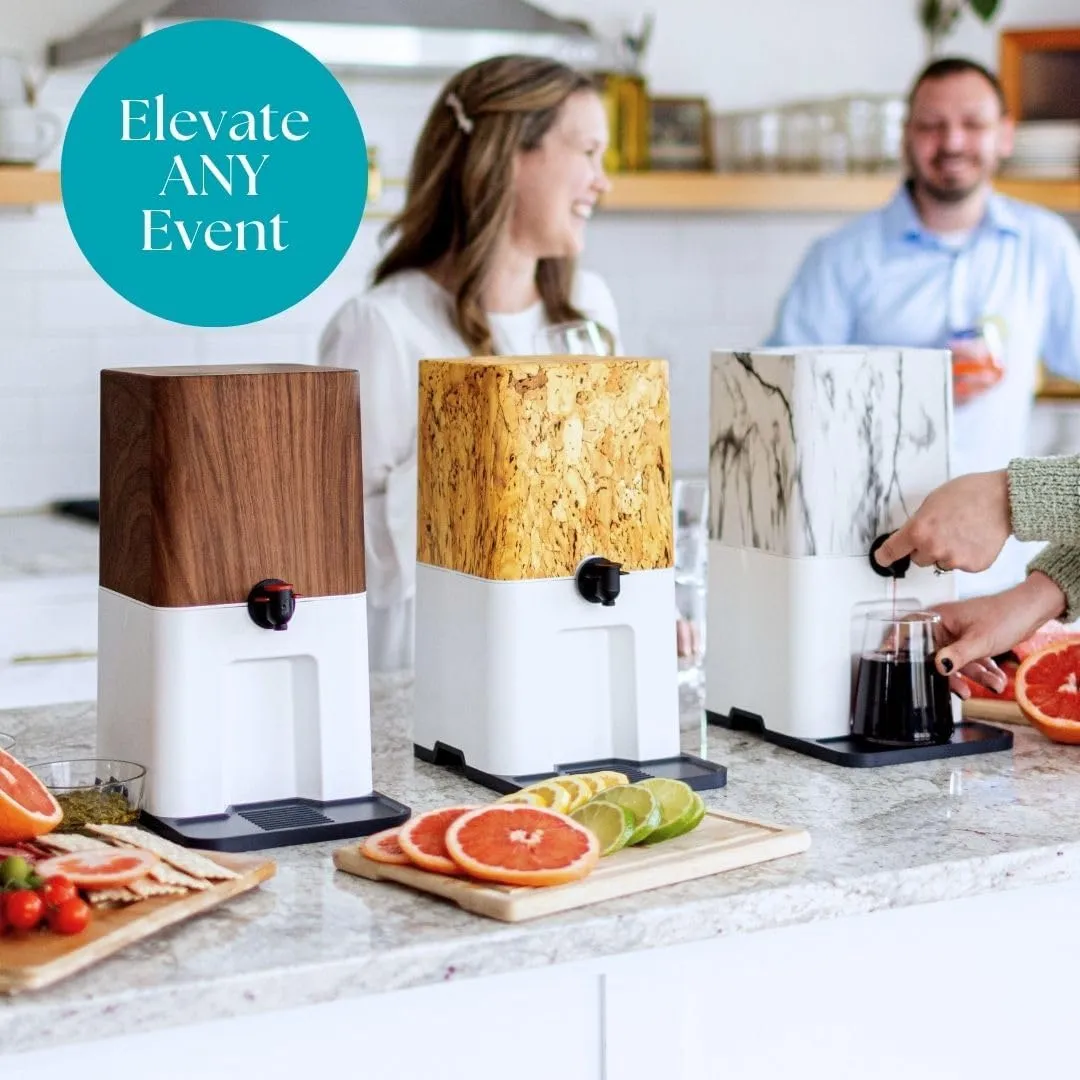 BEBLY Premium Box Wine Dispenser and Drink Dispenser | 3L Cork Design | Includes a 3 Liter Reusable, Freezable BPA Free Bag for Any Beverage | Insulated to Chill Drinks Inside or Outside for Hours