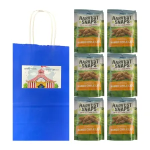 Big Top Deals USA Blue Paper Bag with Snaps Mango Chile Lime Veggie Chips 6-Pack (3oz Bags) – Custom Bundle Created by Big Top Deals USA