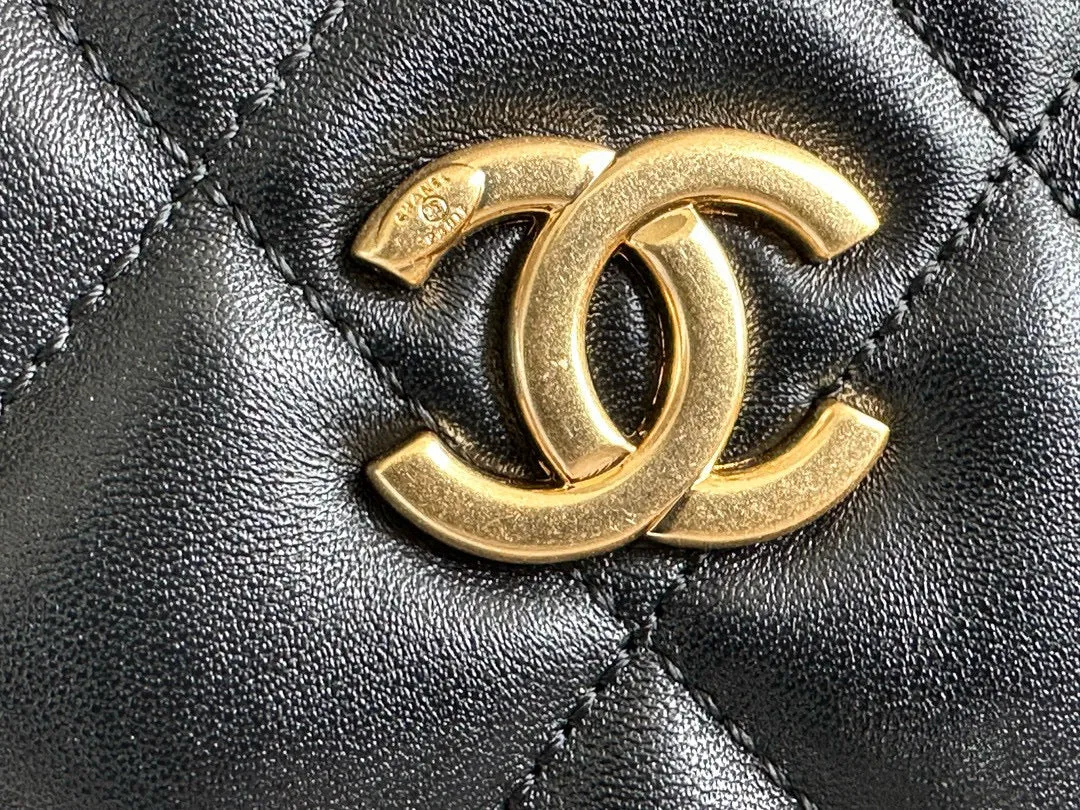 Black Bag Best-in-class Shiny Limited edition 24K 23cm Hobo Lambskin CHANEL
