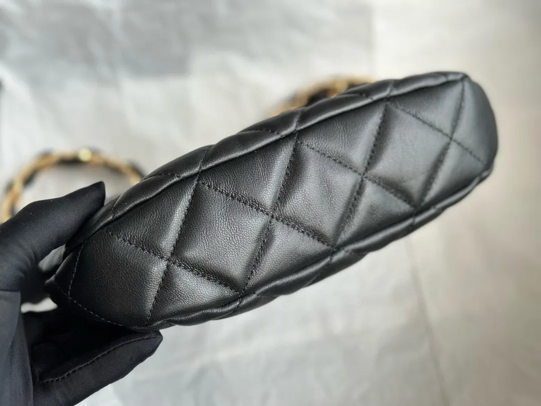 Black Bag Best-in-class Shiny Limited edition 24K 23cm Hobo Lambskin CHANEL