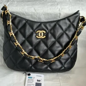 Black Bag Best-in-class Shiny Limited edition 24K 23cm Hobo Lambskin CHANEL
