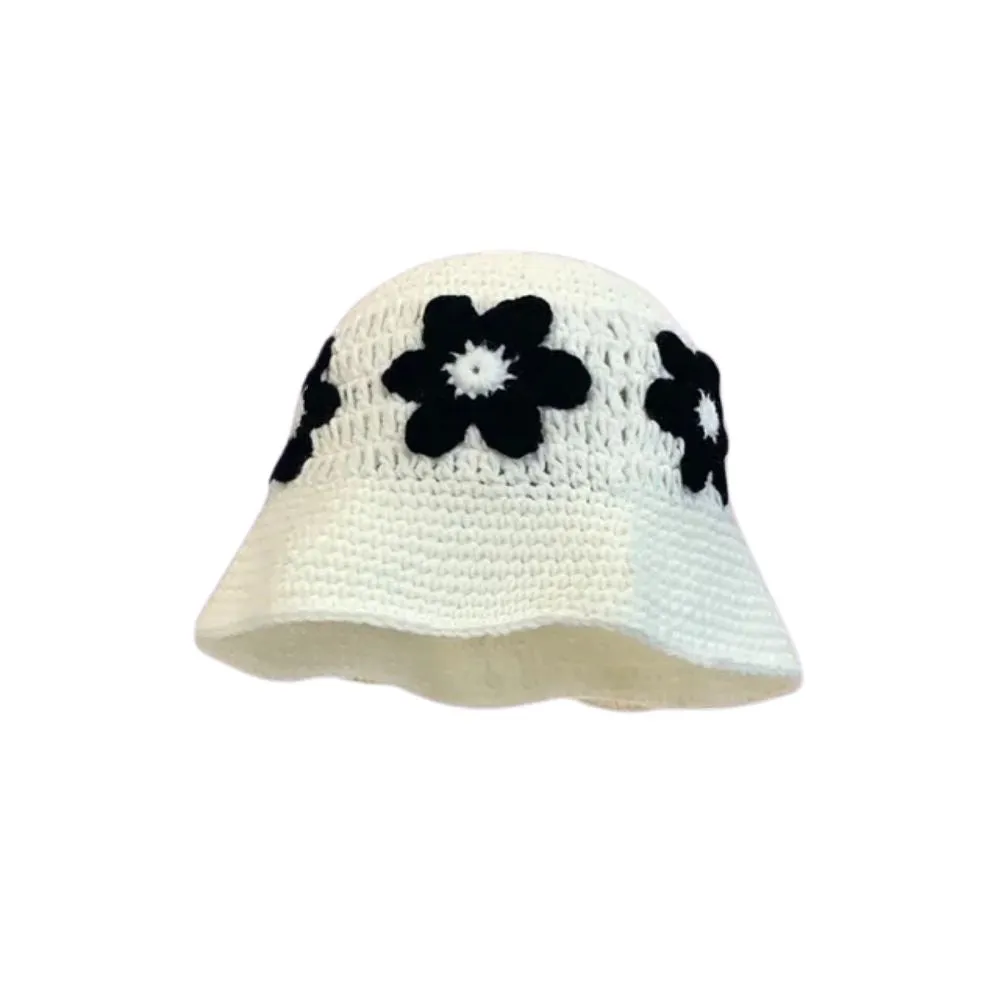 Blossom Boldly Red Crochet Bucket - Fushia
