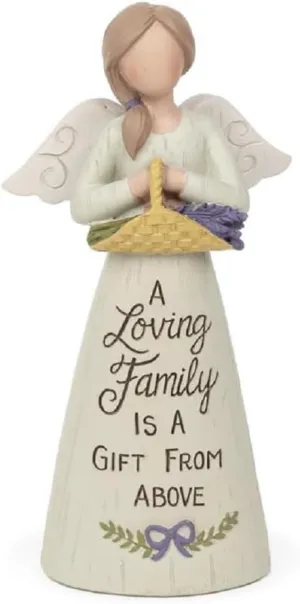 Blossom Bucket Graceful Sentiments Gift from Above Family Angel Figurine, 5.25-inch Height, Resin, Home, Home Décor