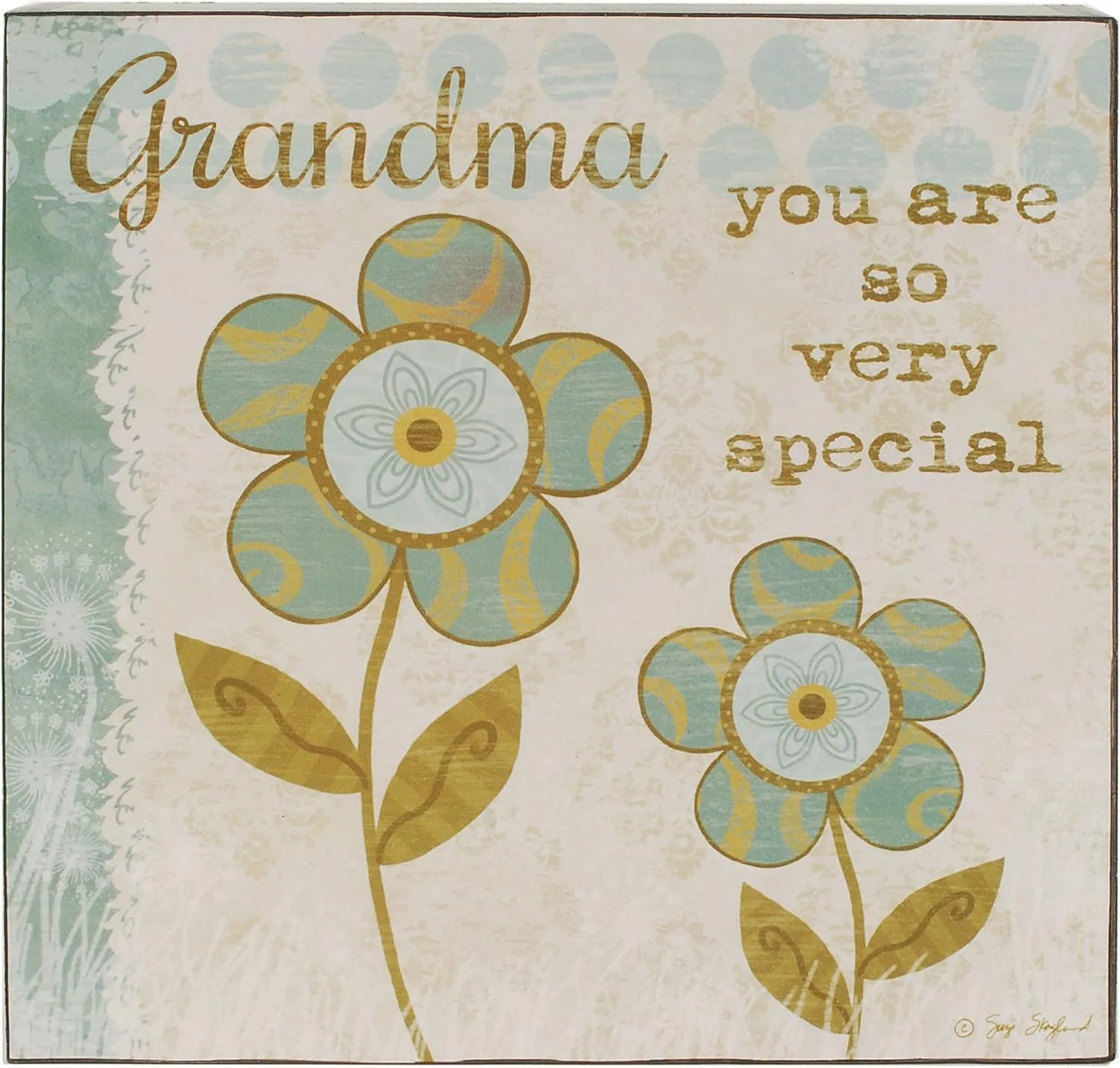 Blossom Bucket Grandma Special' Wall Box Sign W/Flower Home décor