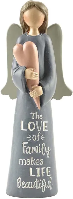 Blossom Bucket Love of Family' Angel W/Heart Home décor