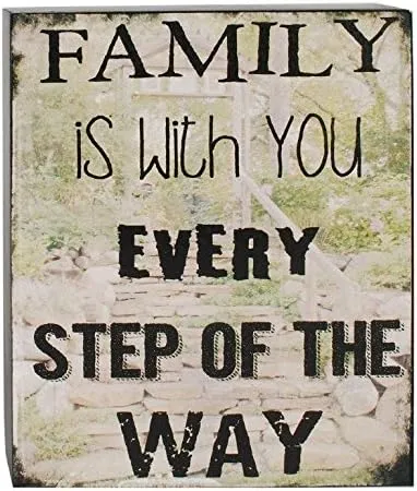 Blossom Bucket "Family is with You Wall Box Sign, 7.75" x 9.75"