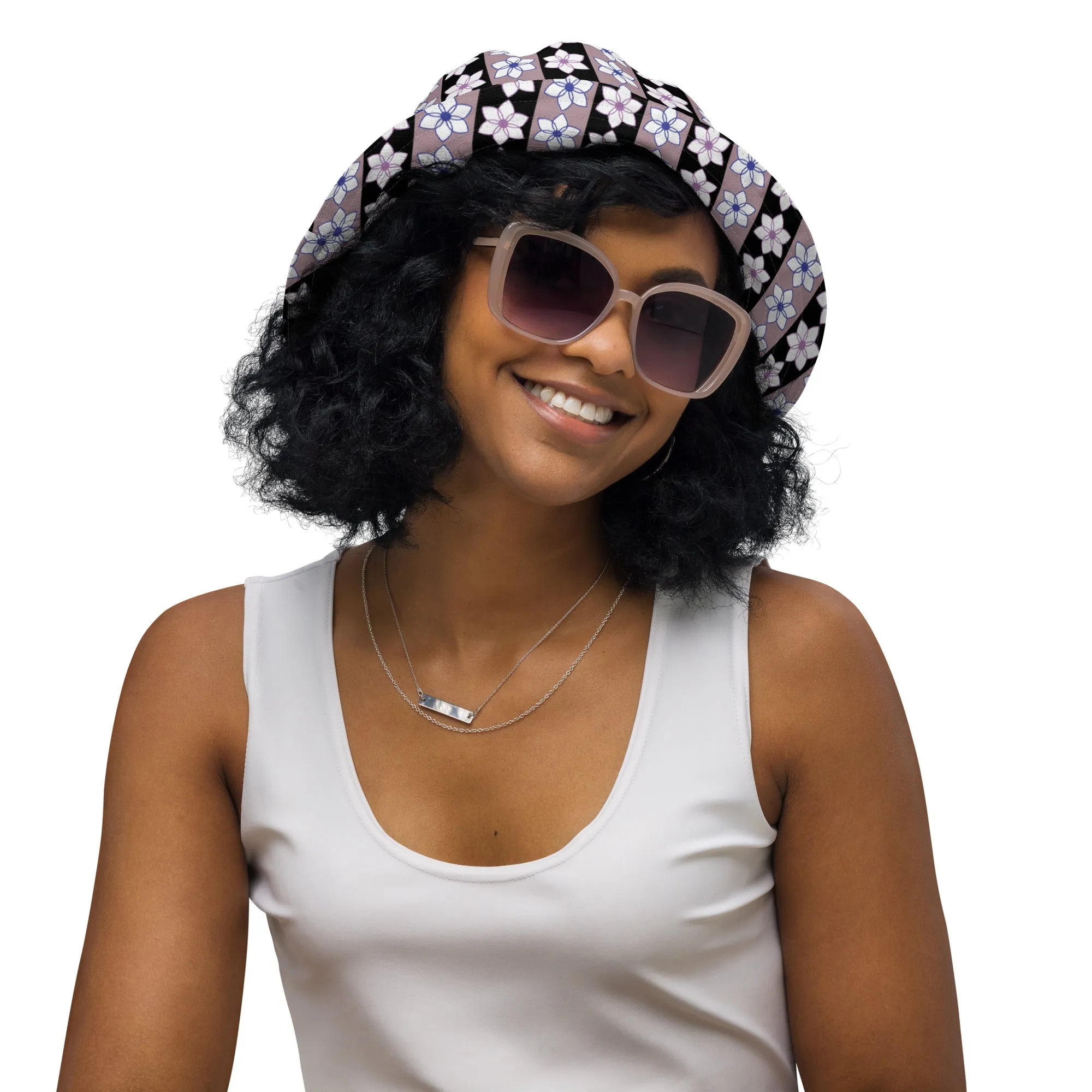 Blossom Stripes Reversible Bucket Hat