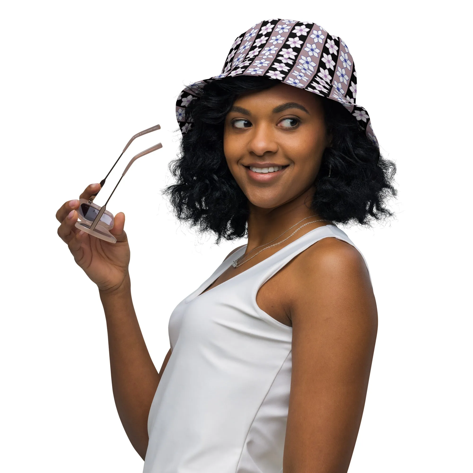 Blossom Stripes Reversible Bucket Hat